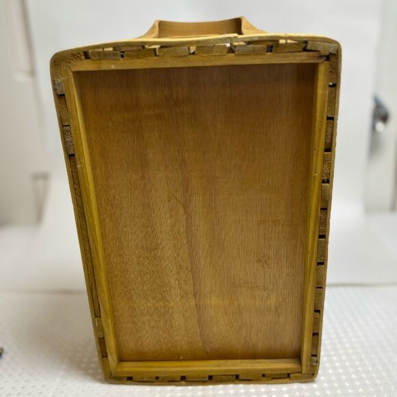 Rustic Wooden Basket with Apple Design - Picture 8 of 8